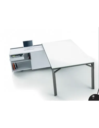 Bureau d'angle X8 avec plateau en verre – Officity.