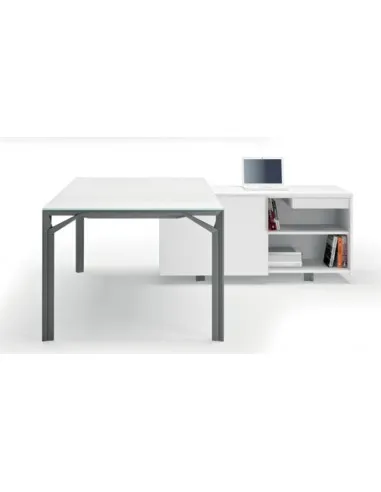 Bureau d'angle X8 avec plateau en verre – Officity.