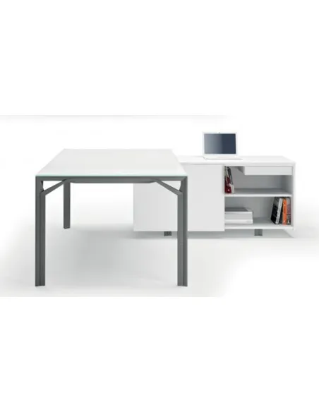 Bureau d'angle X8 avec plateau en verre – Officity.