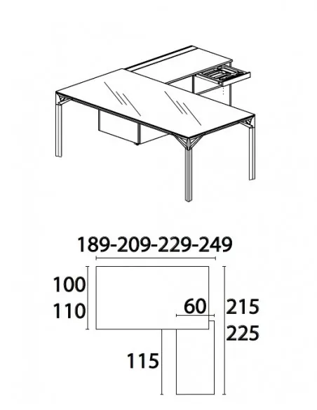 Bureau d'angle X8 avec plateau en verre – Officity.