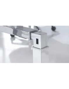 Bureau d’angle Rock K4 avec piètement Design finition chromée – Mobel Linea 2