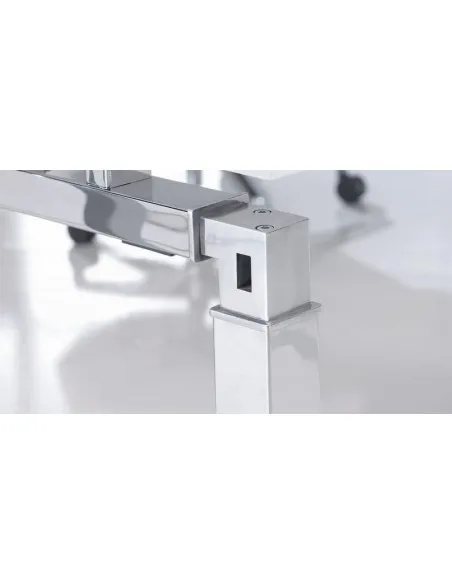 Bureau d’angle Rock K4 avec piètement Design finition chromée – Mobel Linea