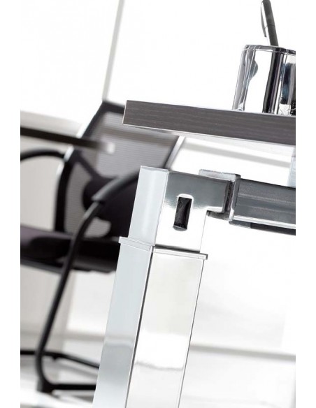 Bureau d’angle Rock K4 avec piètement Design finition chromée – Mobel Linea