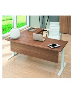 Bureau avec retour direct et caisson de rangement, série Idea Tube - Quadrifoglio