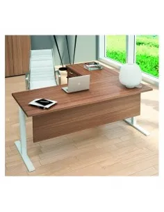 Bureau avec retour direct et caisson de rangement, série Idea Tube - Quadrifoglio