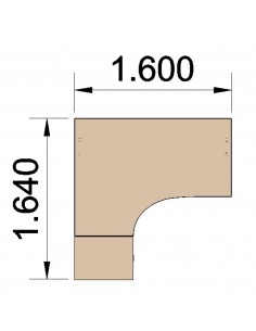 Bureau compact 90° Tono avec caisson intégré – Mobel Linea 2