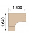 Bureau compact 90° Tono avec caisson intégré – Mobel Linea