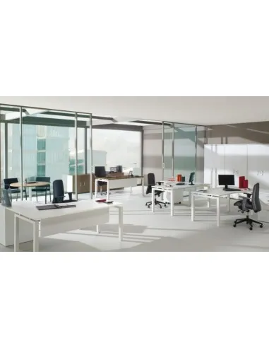 Bureau droit piètement métal série Quadra – Mobel linea