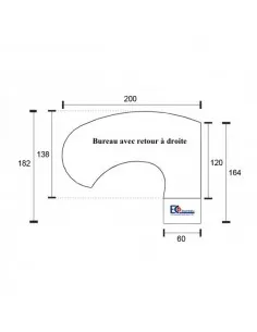 Bureau compact avec convivialité et caisson intégrés K3 – Mobel Linea 2