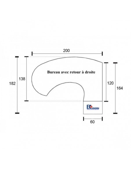 Bureau compact avec convivialité et caisson intégrés K3 – Mobel Linea
