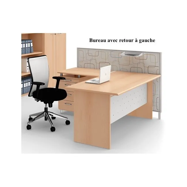 Bureau avec retour direct et caisson intégré Mega Pano – Quadrifoglio