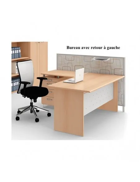 Bureau avec retour direct et caisson intégré Mega Pano – Quadrifoglio