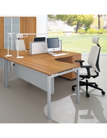 Bureau compact Idea 01 avec caisson - Quadrifoglio