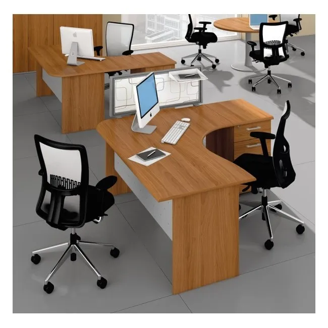 Bureau compact mixte avec caisson Mega Pano – Quadrifoglio.