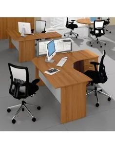 Bureau compact mixte avec caisson Mega Pano – Quadrifoglio.