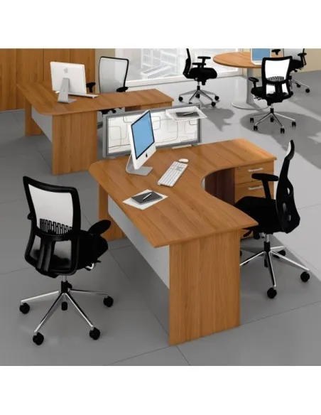 Bureau compact mixte avec caisson Mega Pano – Quadrifoglio.