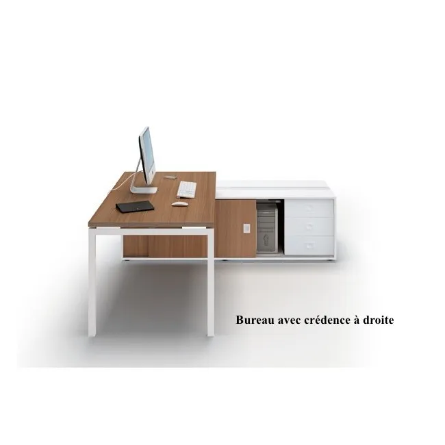 Bureau Idea 01 avec système d’électrification intégré - Quadrifoglio