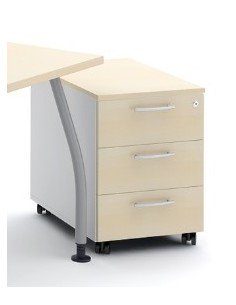 Caisson à roulettes 3 tiroirs en mélaminé - MDD