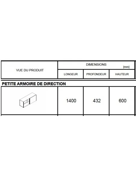 Armoire basse avec porte coulissante finition bois mélaminé, tiroir de rangement avec serrure - MDD
