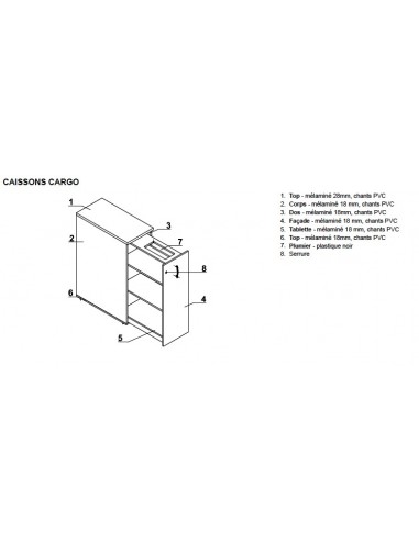 Ensemble de 4 postes Ogi A avec caissons de rangement grande contenance - MDD