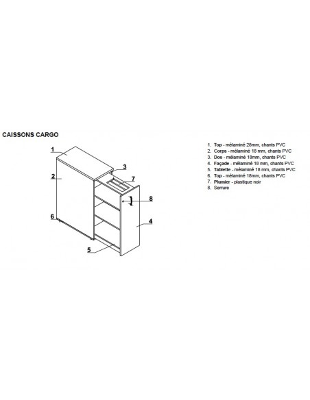 Ensemble de 4 postes Ogi A avec caissons de rangement grande contenance - MDD