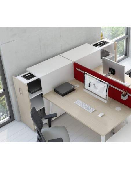 Ensemble de 4 postes Ogi A avec caissons de rangement grande contenance - MDD