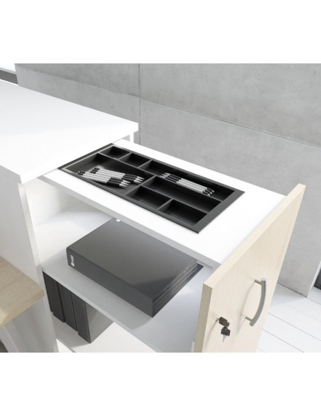 Ensemble de 4 postes Ogi A avec caissons de rangement grande contenance - MDD