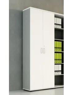 Armoire haute avec portes battantes équipée d’étagères - MDD