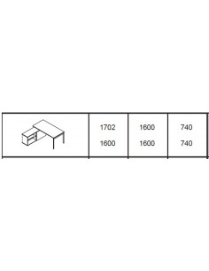 Bureau individuel Ogi U avec crédence - MDD 2
