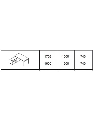 Bureau individuel Ogi U avec crédence - MDD