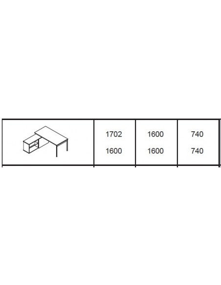 Bureau individuel Ogi U avec crédence - MDD