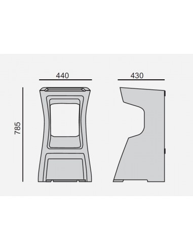 Tabouret haut intérieur/extérieur Karla - Sokoa