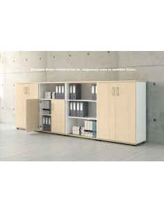 Armoire de bureau avec niche bibliothèque et portes battantes - MDD 2