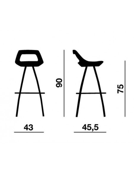 Tabouret de Bar avec repose pieds COSMO - Offisit