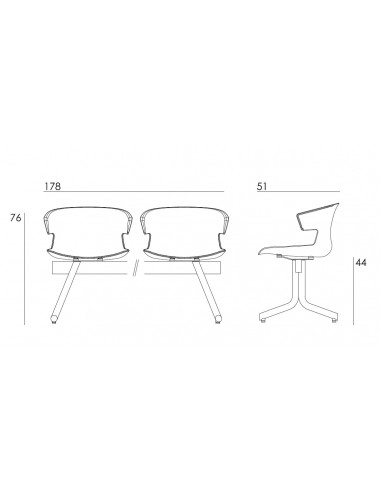 SIEGES SUR POUTRE AVEC TABLETTE COVE - OFFISIT.