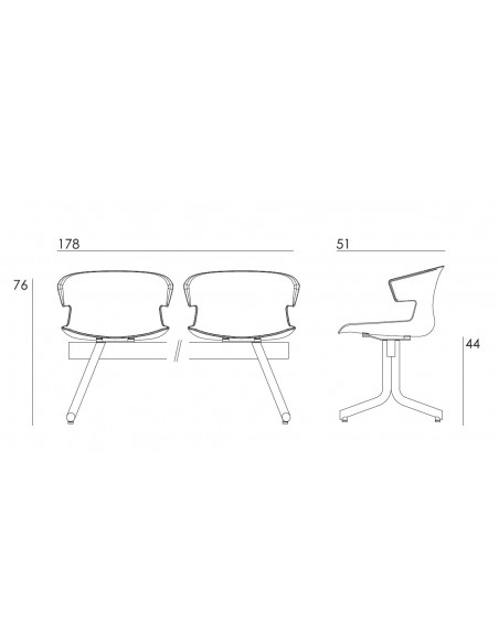 SIEGES SUR POUTRE AVEC TABLETTE COVE - OFFISIT.