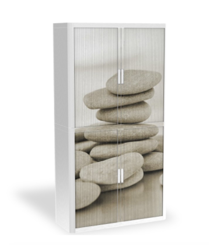 Armoire à rideaux avec décor Zen EasyOffice. Armoires Easy Office