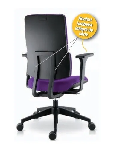 Siège de bureau Tertio haut dossier, avec mécanique synchrone - Sokoa