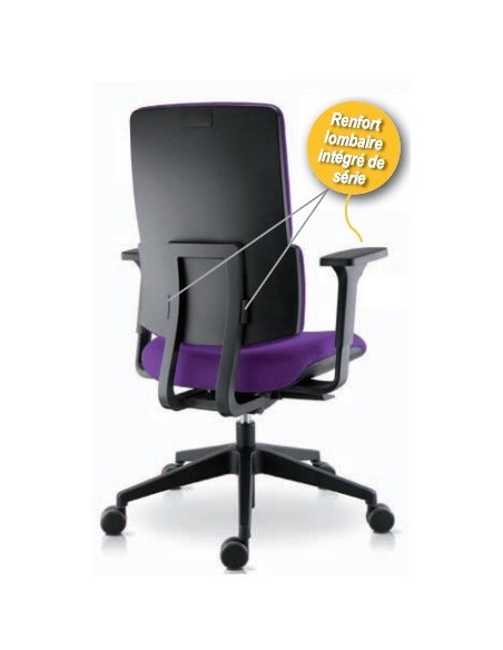 Siège de bureau Tertio haut dossier, avec mécanique synchrone - Sokoa
