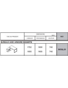 Bureau individuel Ogi Q avec crédence - MDD 2