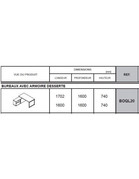 Bureau individuel Ogi Q avec crédence - MDD