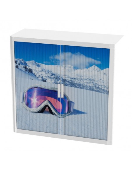 Armoire à rideaux avec décor montagne – EasyOffice.