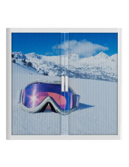 Armoire à rideaux avec décor montagne – EasyOffice.