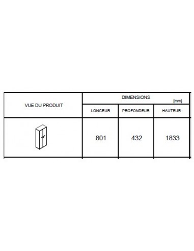 Armoire haute équipée d’un vestiaire et de rangement - MDD