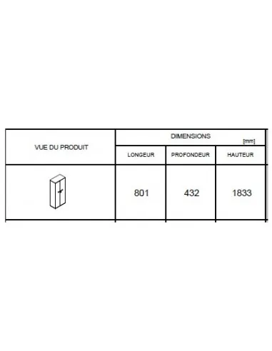 Armoire haute équipée d’un vestiaire et de rangement - MDD