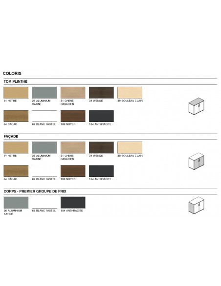 Armoire basse de bureau avec portes décor bois, plusieurs finitions disponibles - MDD