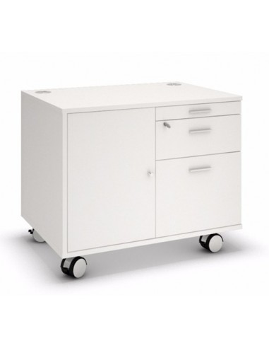 Desserte mobile avec tiroirs et niche de rangement - QUADRIFOGLIO