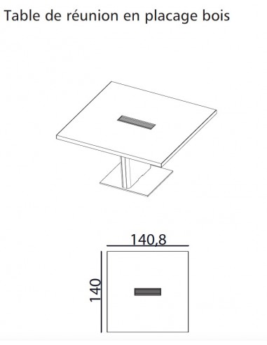 Table de réunion carrée série X10– Officity