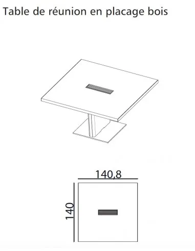 Table de réunion carrée série X10– Officity