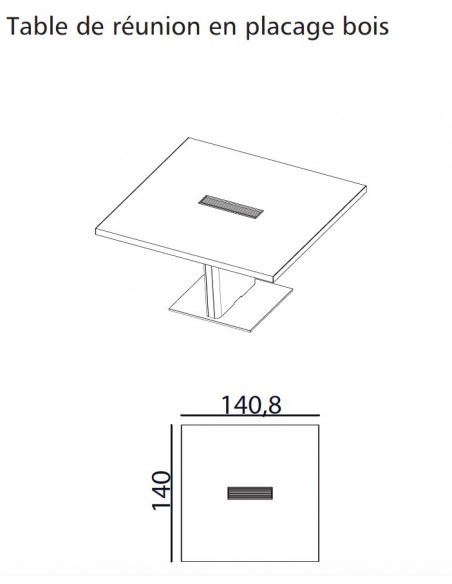 Table de réunion carrée série X10– Officity